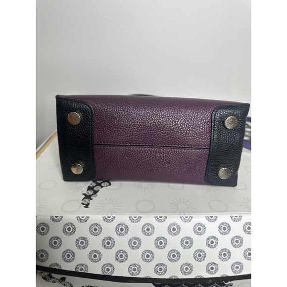 Michael Kors Purple Leather Satchel Bag Gold Lock Adjustable Strap‎ Top Handle - Picture 6 of 8
